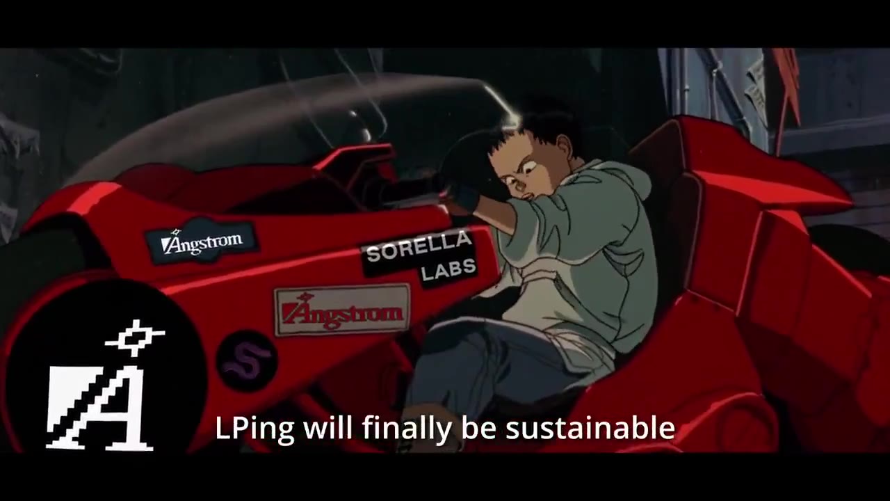 Sorella and Angstrom branding composited onto an anime motorcycle